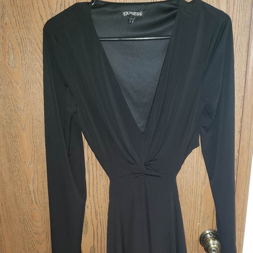 Express long sleeve black dress